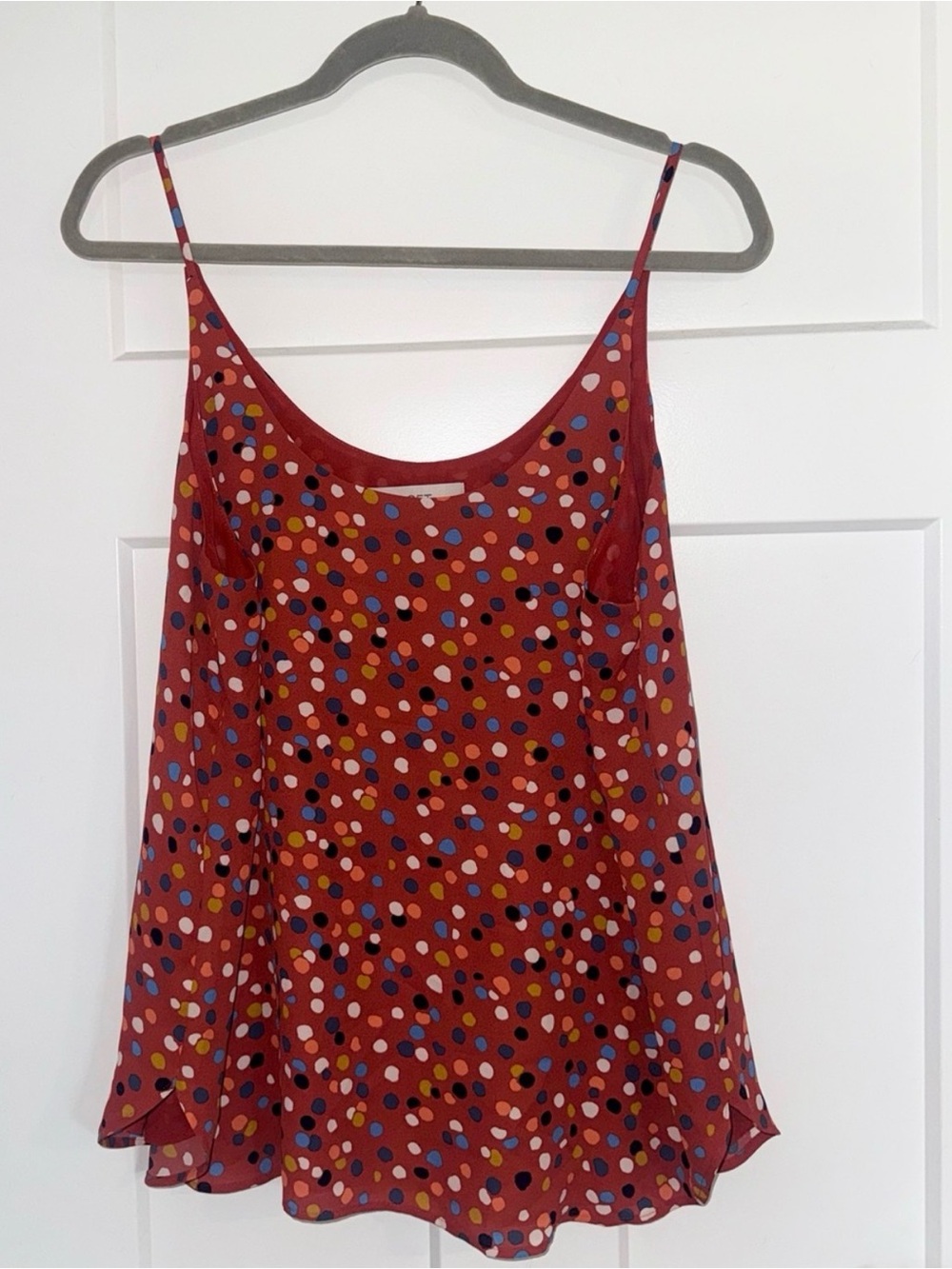 Lot of 4 LOFT Tops- Cherry Print, polka dot, multi summer sleeveless blouses - Picture 2 of 6